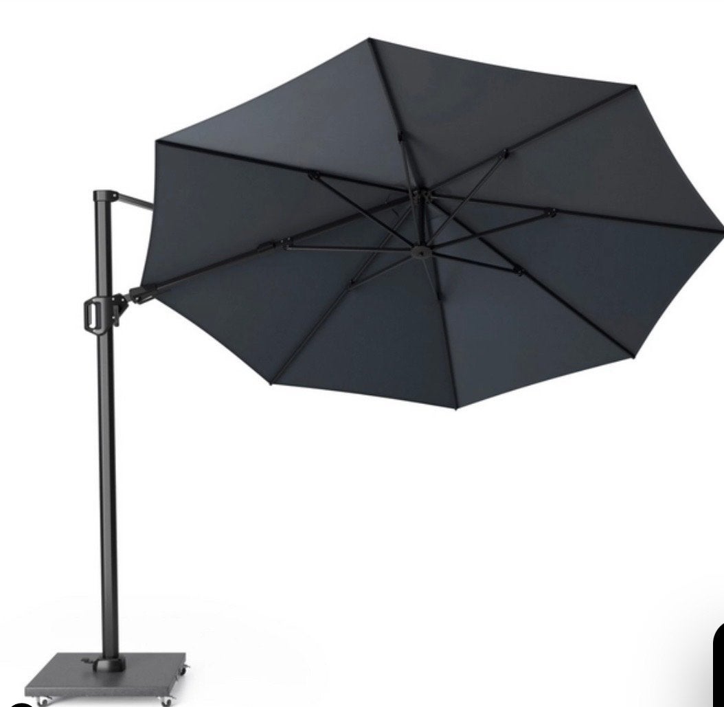 Platinum Challenger T2 Zweefparasol Antraciet Ø350 cm, Ophalen, Kantelbaar, Nieuw, Zweefparasol