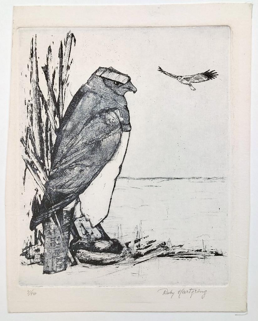 Arend 4/50 - Kunstenaar: Ruby Hartgring, Antiek en Kunst, Ophalen of Verzenden, Gesigneerd, Flora en Fauna, 16 cm