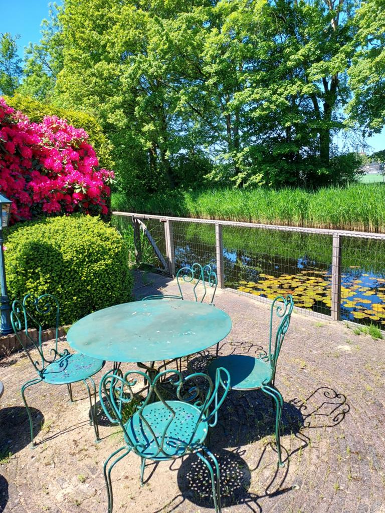 Broccante  metalen tuinset - 4 Stoelen & Tafel, Ophalen, Gebruikt, Tuinset, Eettafel