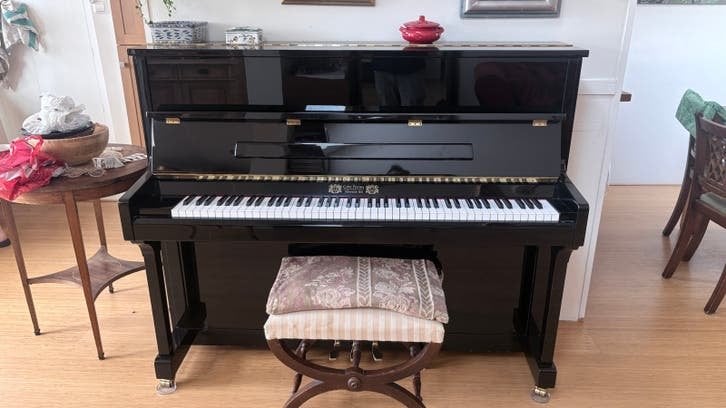 Gebr. Perzina Piano - Zwart Hoogglans - Gekocht in 2012, Muziek en Instrumenten, Ophalen, Gebruikt, Zwart, Piano