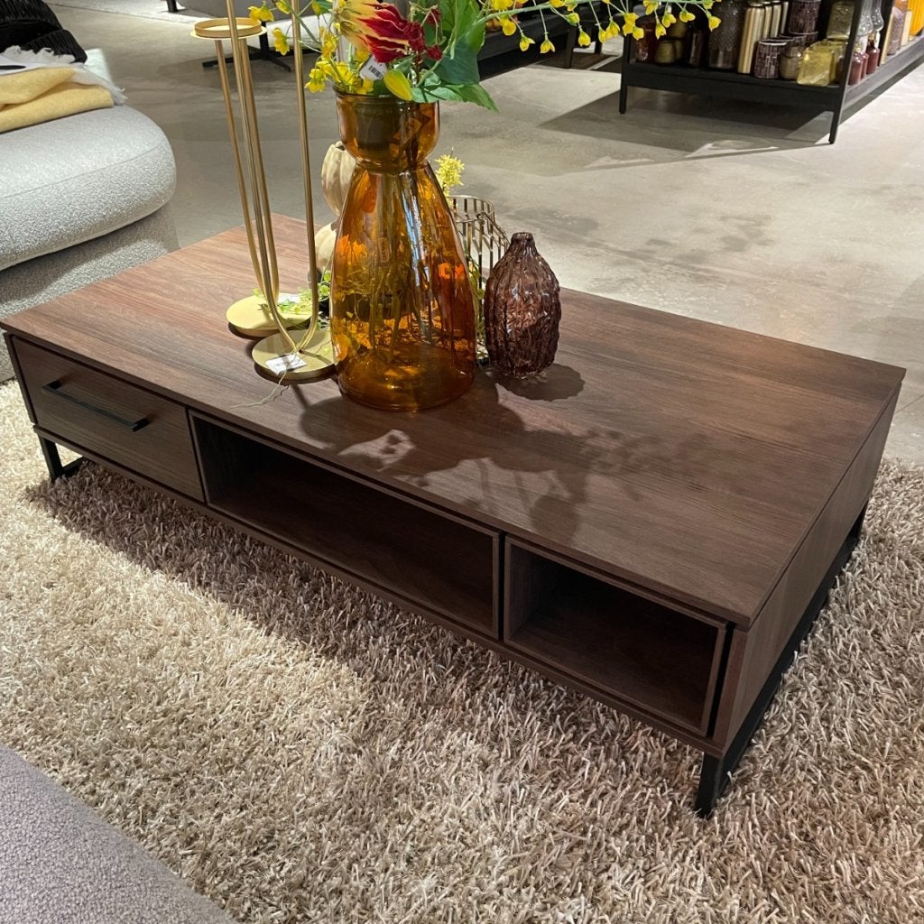 Scuro Salontafel 2 la + 3 open vakken Dark Almond Decor -, Niet ingevuld, Niet ingevuld, Niet ingevuld