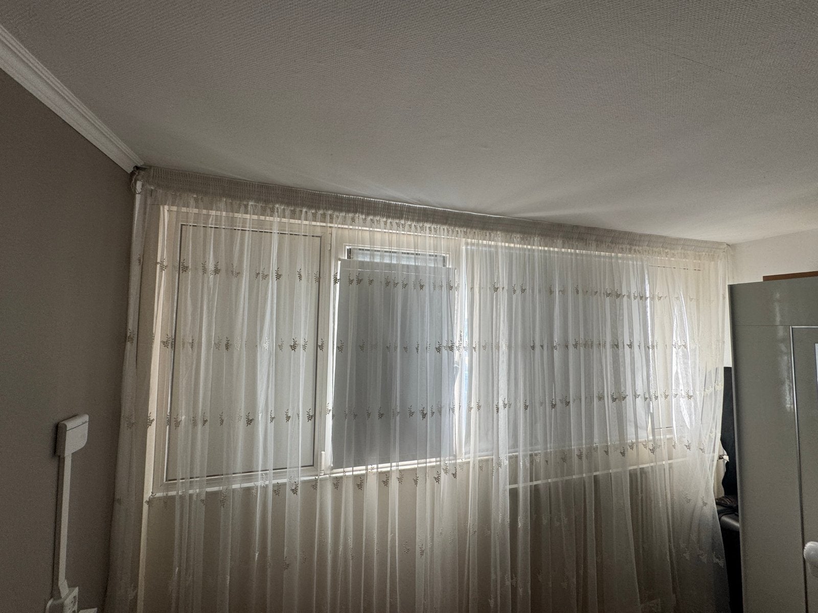 Vitrage gordijnen 360x240 cm, Vitrage, Gebruikt, Wit, Ophalen of Verzenden