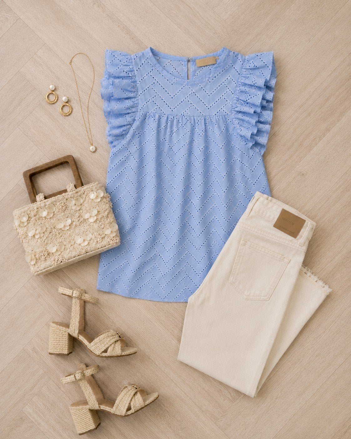 Josh V Lichtblauwe Blouse Chayenne Maat XS, Zo goed als nieuw, Maat 34 (XS) of kleiner, Josh V, Verzenden