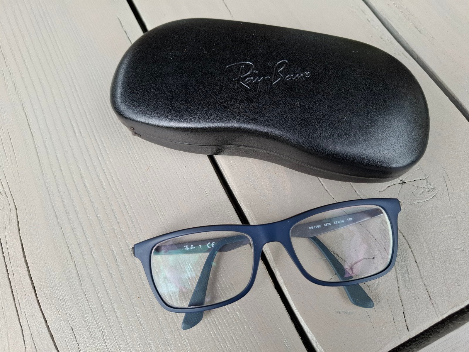 Ray-Ban bril op sterkte met etui, Gebruikt, Blauw, Ophalen of Verzenden, Ray-Ban