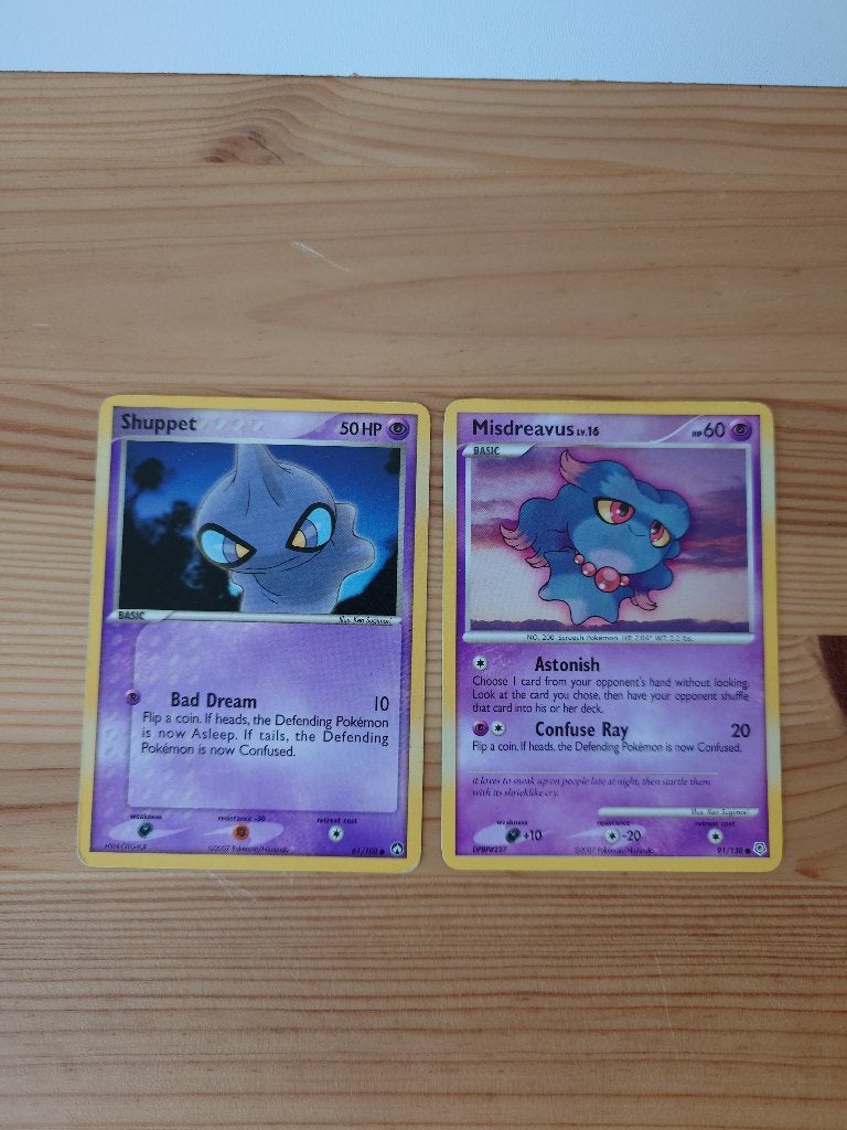 Pokémon Kaarten Shuppet en Misdreavus uit 2007, Hobby en Vrije tijd, Verzamelkaartspellen | Pokémon, Ophalen of Verzenden, Zo goed als nieuw