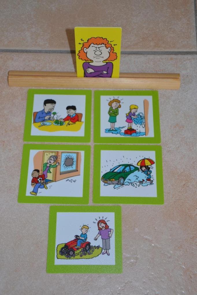 Bordspel. Zoek bij de situatie de juiste emotie., Verzenden, Gebruikt