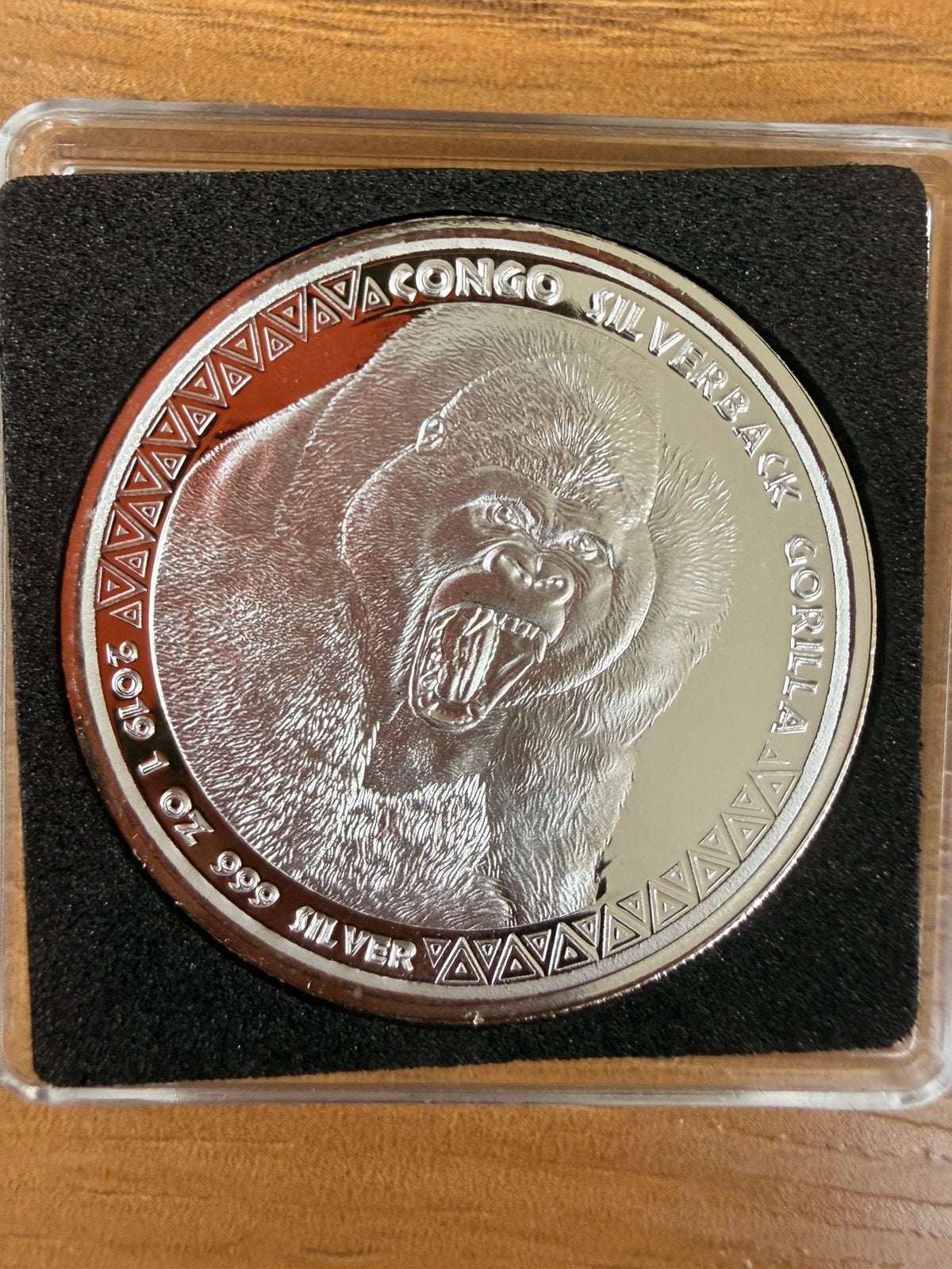 Congo Silverback Gorilla 2019 – 1 Oz .999 Zilver, Postzegels en Munten, Ophalen of Verzenden, Zilver