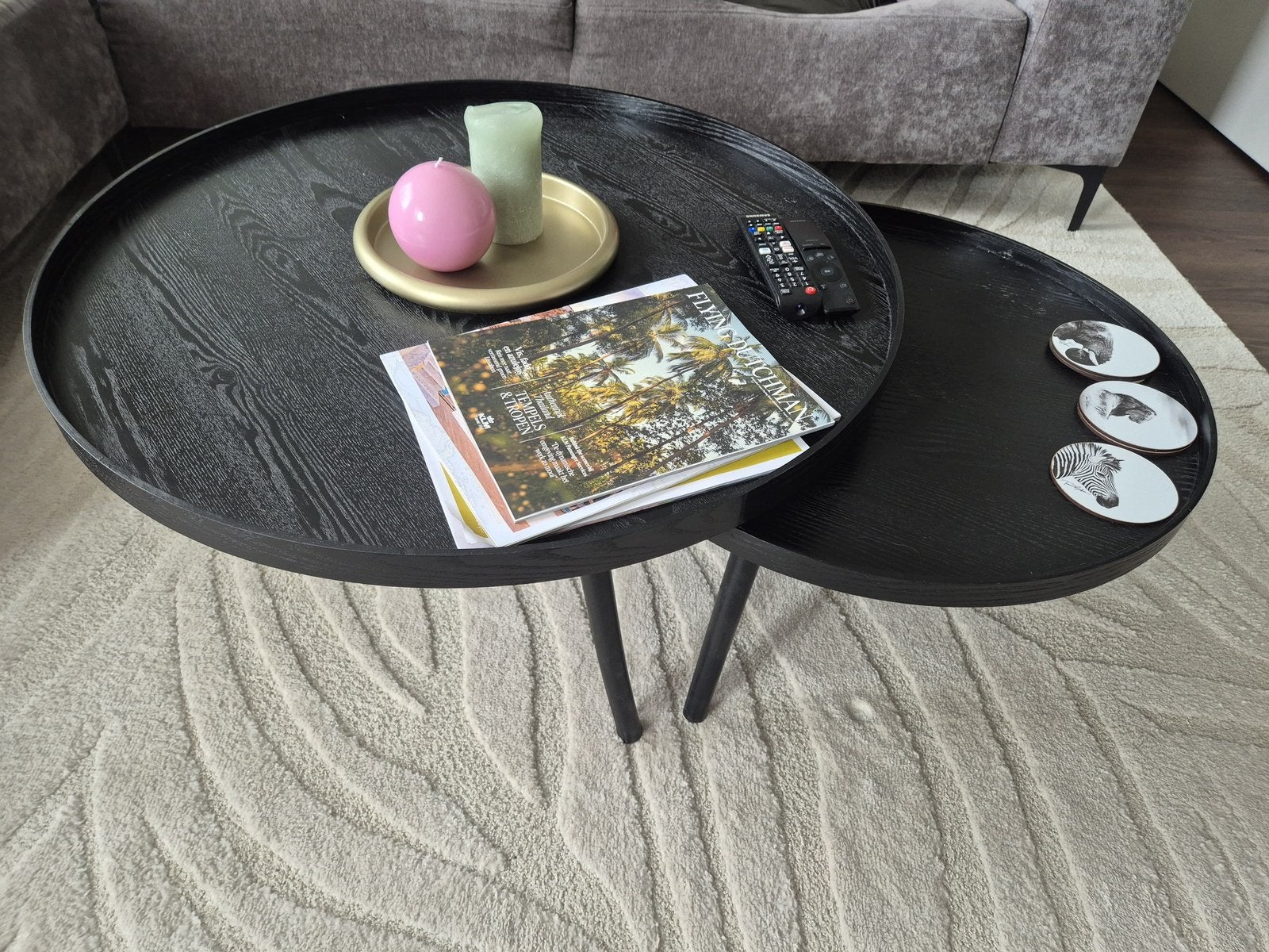 Twee Salontafels Woood, Ophalen, Gebruikt, Rond, 50 tot 100 cm