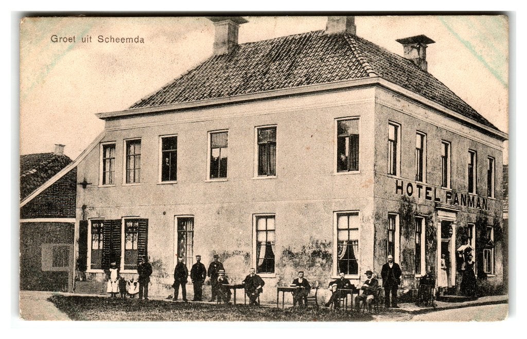 Scheemda, Hotel Panman, Verzamelen, Ansichtkaarten | Nederland, Verzenden, Voor 1920, Ongelopen, Groningen