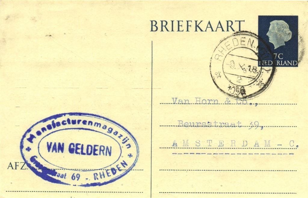 Van Geldern, Rheden - 10.1956 - briefkaart, Ophalen of Verzenden, Briefkaart