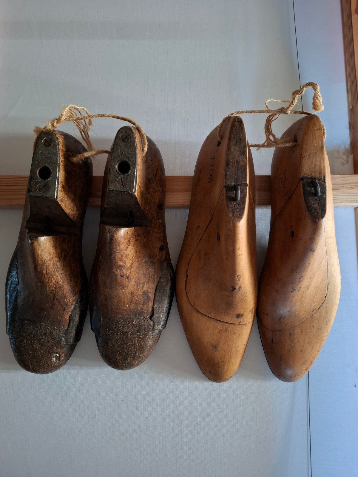 Antieke houten schoenleesten - Decoratief paar, Antiek en Kunst, Ophalen of Verzenden