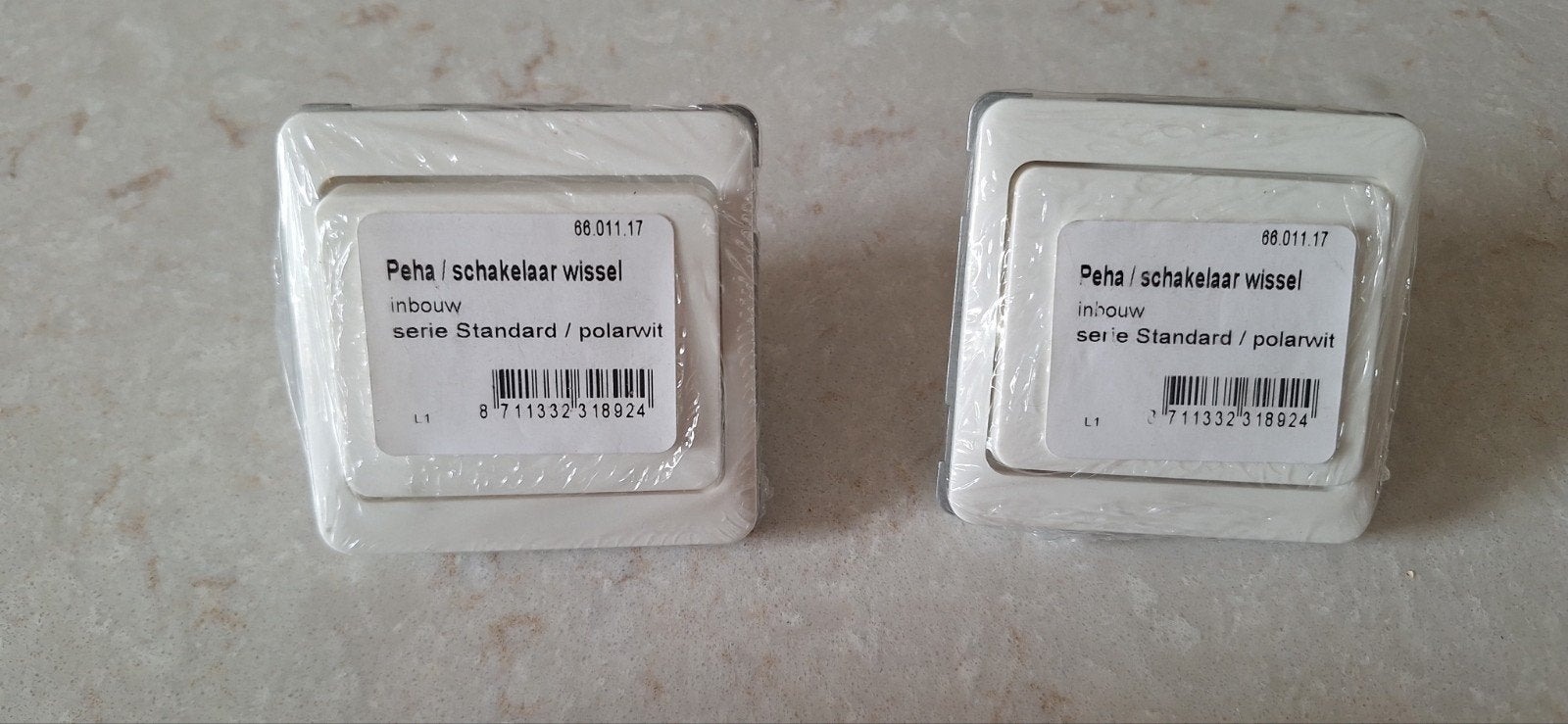 Peha schakelaar wissel inbouw serie Standard polarwit, Ophalen of Verzenden, Nieuw, Overige merken, Schakelaar