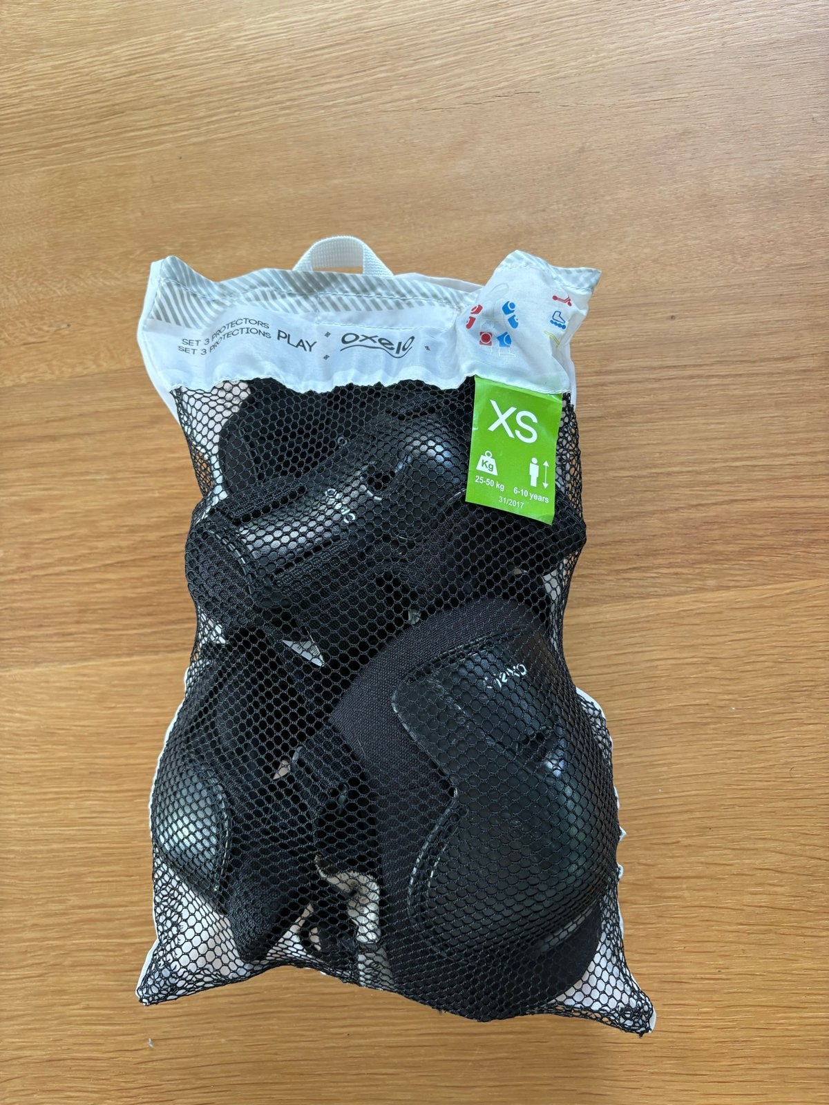 Oxelo beschermingsset XS voor kinderen pols, elleboog, knie, Ophalen of Verzenden, Zo goed als nieuw, Kinderen, Bescherming