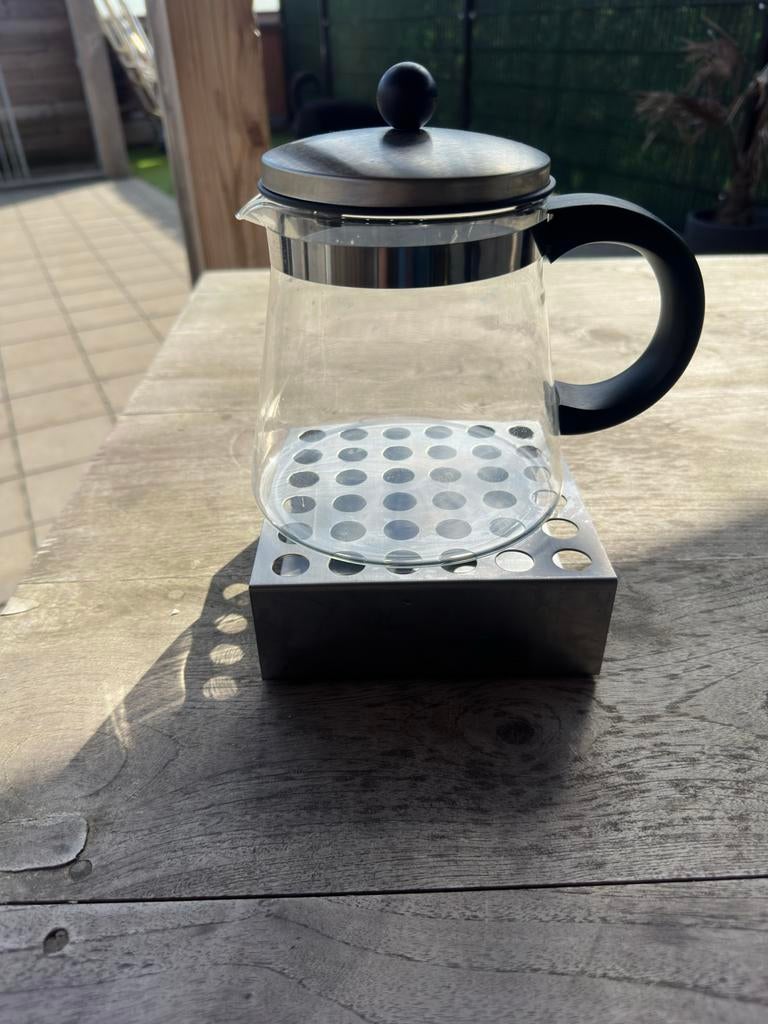 Glazen theepot met warmhoudplaat, Overige typen, Ophalen of Verzenden, Overige stijlen, Glas