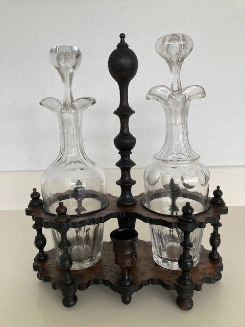 Frans Olie- en azijnstel/ Cruet set, 19e eeuw Napoleon III, Ophalen of Verzenden