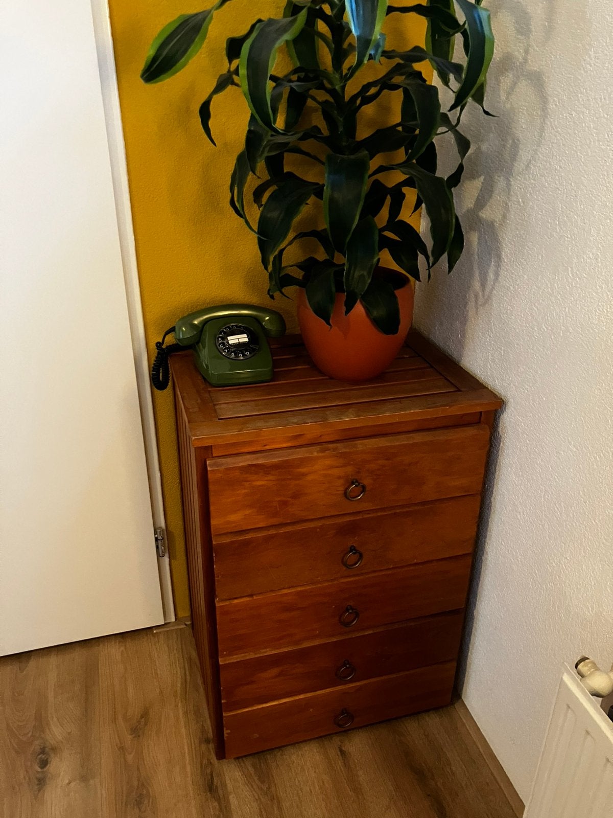 Vintage houten ladenkast origineel uit jaren 70, Antiek en Kunst, Ophalen