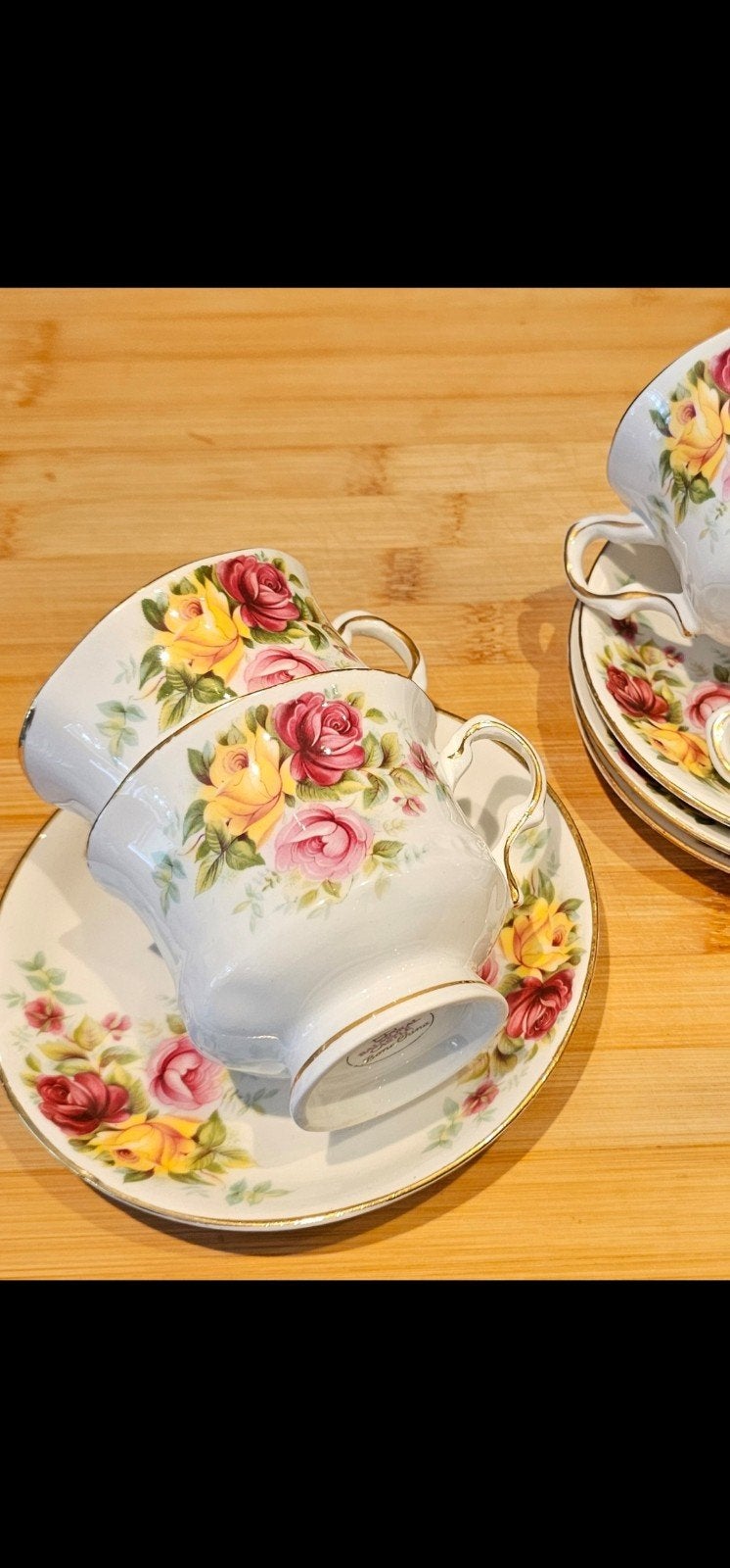 Balmoral Castle Bone China Kop en Schotel - Rozenmotief, Overige merken, Klassiek, Ophalen of Verzenden, Zo goed als nieuw
