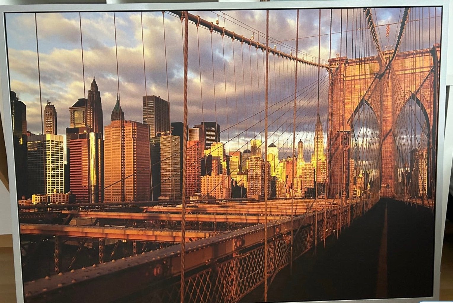 Canvas Ikea Brooklyn Bridge-New York skyline in nieuwstaat, Ophalen, Zo goed als nieuw, 125 cm of meer, Foto of Poster