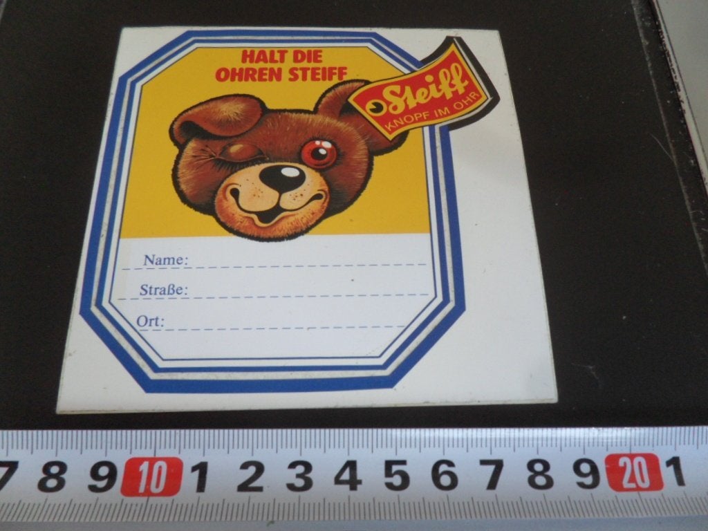 sticker Halt die ohren steiff STEIFF knope im ohr, Ophalen of Verzenden, Zo goed als nieuw