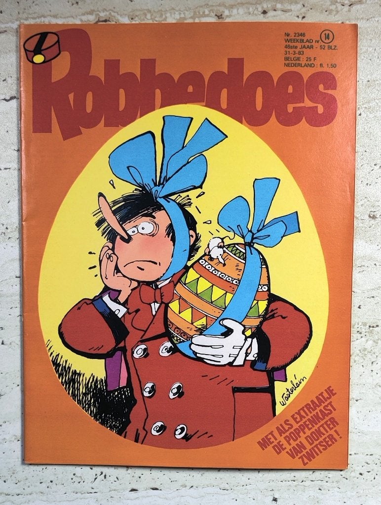 Robbedoes weekblad 2346 uit 1983 Met poppenkast  Dr Zwitser, Eén stripboek, Ophalen of Verzenden, Zo goed als nieuw