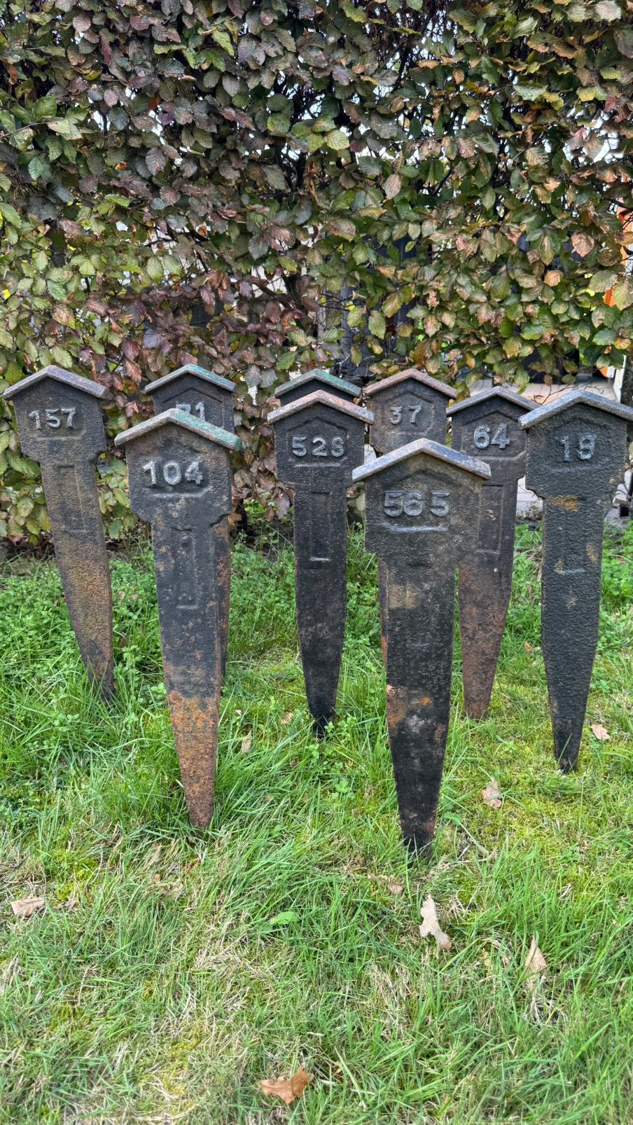 Gietijzer, originele Grens-palen, genummerd, zwaar,, Ophalen