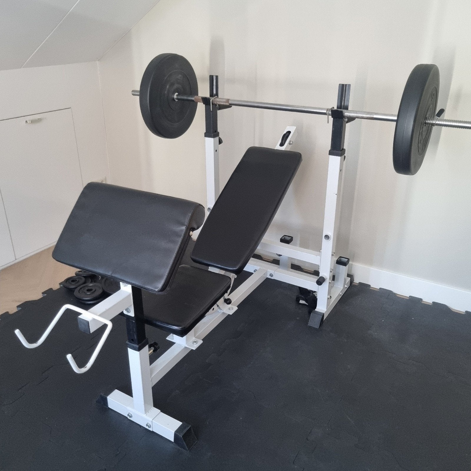 Complete Krachtstation met Halters en Gewichten, Ophalen, Gebruikt, Krachtstation, Metaal