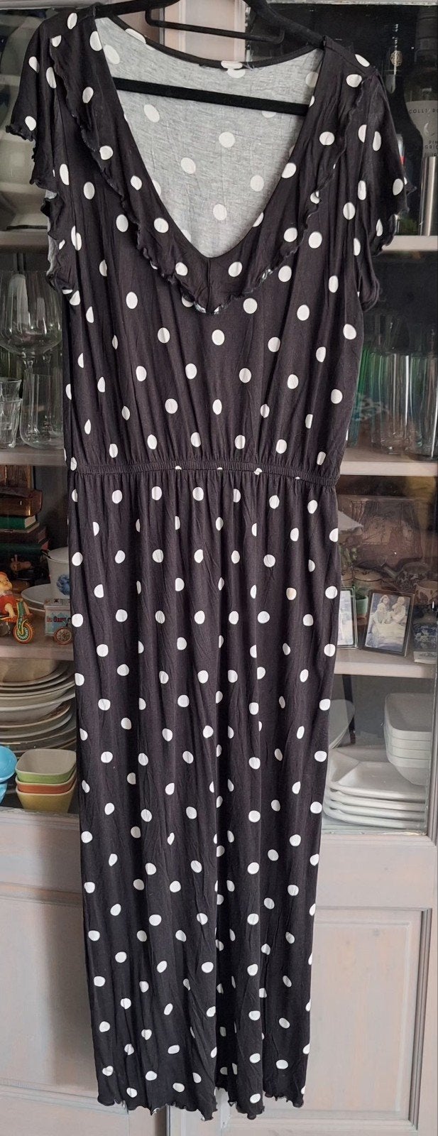 Polka dot jurk L/XL, Kleding | Dames, Ophalen of Verzenden, Zo goed als nieuw, Maat 46/48 (XL) of groter, Zwart
