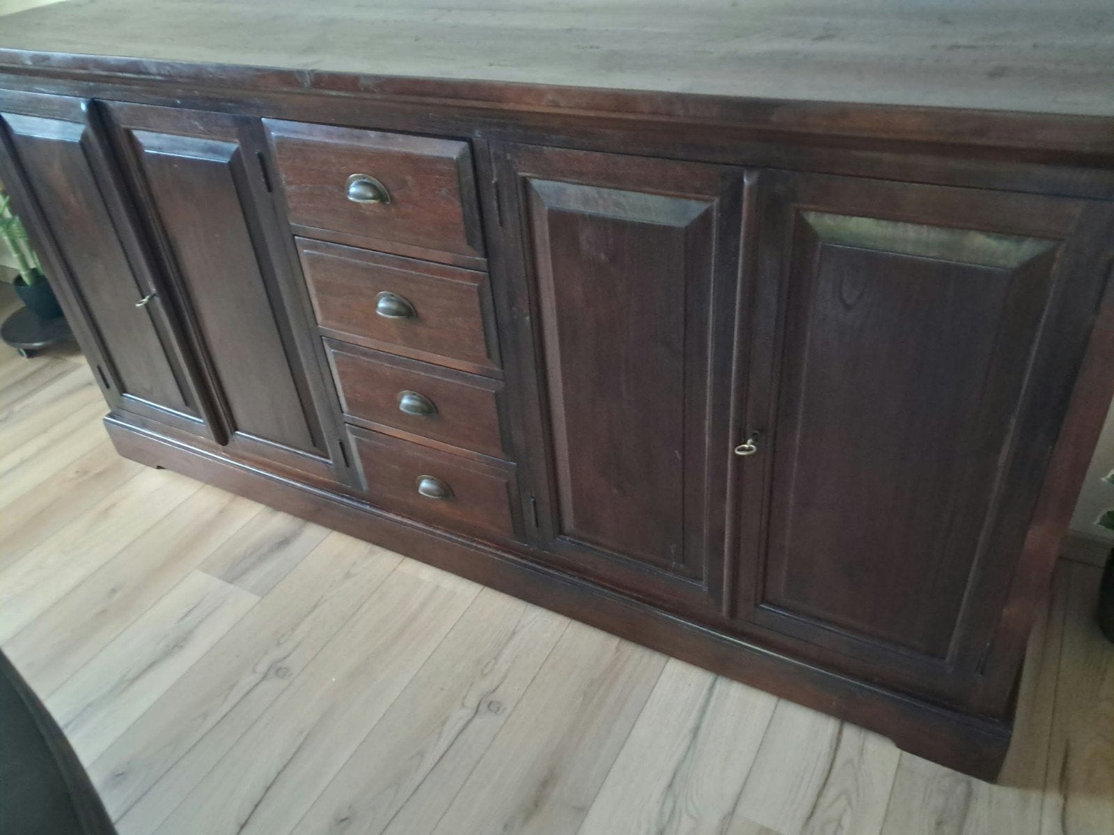 Massief houten dressoir met lades en deuren, Antiek en Kunst, Ophalen