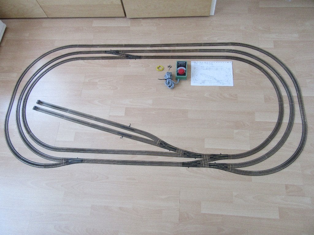 Fleischmann H0 treinbaan "2 x 1 meter", Hobby en Vrije tijd, Modeltreinen | H0, Gebruikt, Gelijkstroom, Fleischmann, Rails