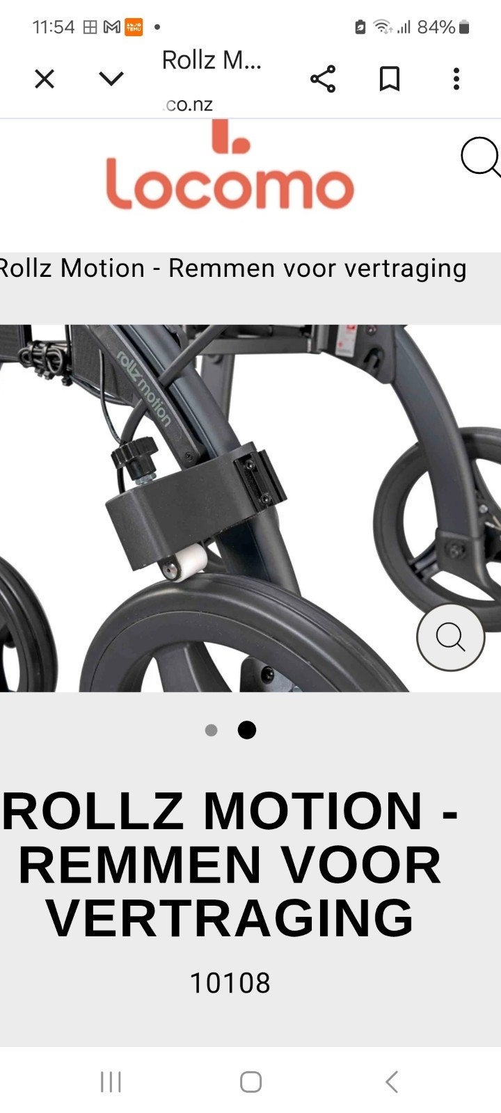 rollz motion  slow down brakes of dienblad rollator rolstoel, Ophalen of Verzenden, Duwrolstoel