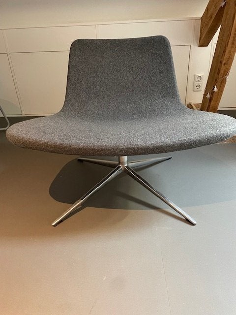 hay ray swivel lounge chair middengrijs, Huis en Inrichting, Fauteuils, Nieuw, Metaal, Stof, 50 tot 75 cm, 75 tot 100 cm, Ophalen