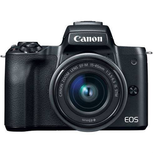 Canon EOS M50 + 15-45mm IS STM + M Mount Adapter, Ophalen of Verzenden, Zo goed als nieuw, 24 megapixels, Draagriem
