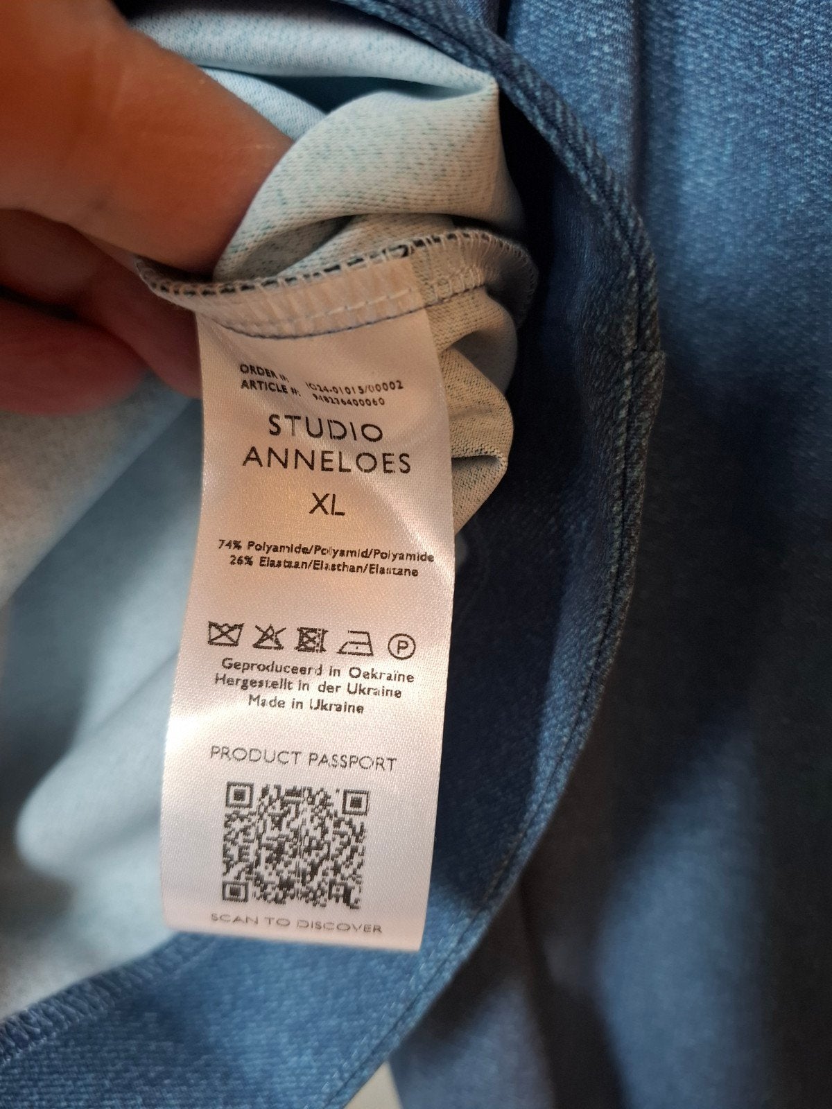 Studio Anneloes travelstof denim jacket Claire XL/42, Studio Anneloes, Blauw, Maat 42/44 (L), Nieuw