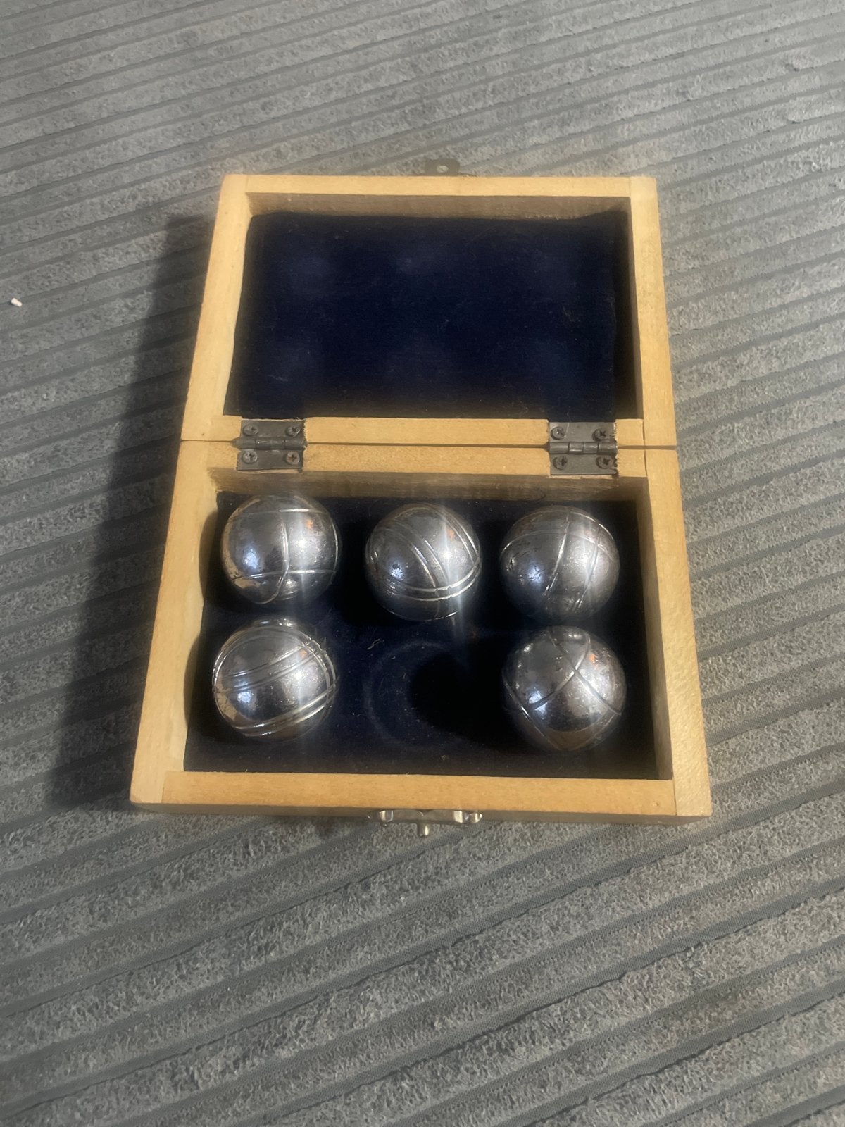 Petanque set in houten kistje (jeu de boules), Ophalen of Verzenden, Gebruikt