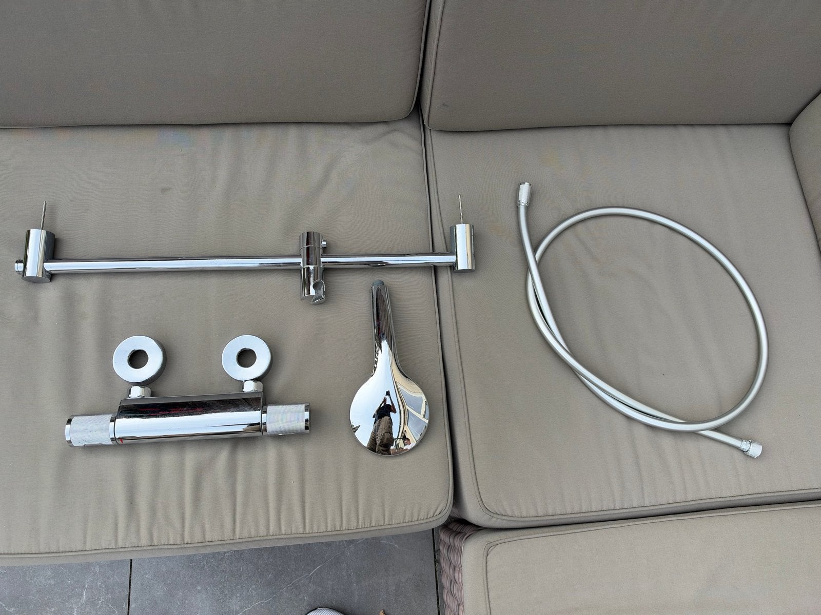 Grohe Doucheset met Thermostaatkraan - Chroom - 2 jaar oud, Ophalen of Verzenden, Zo goed als nieuw, Chroom, Douche