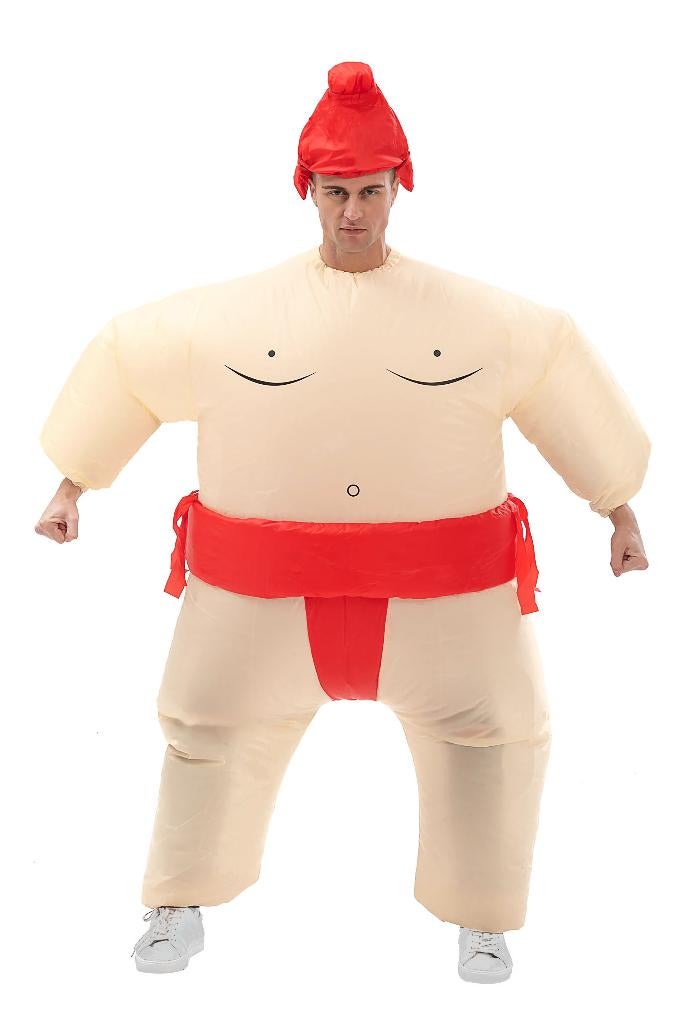 Rode Sumoworstelaar Opblaaspak Volwassenen Pak Kostuum, Kleding | Heren, Maat 52/54 (L), Ophalen of Verzenden, Kleding, Overige thema's