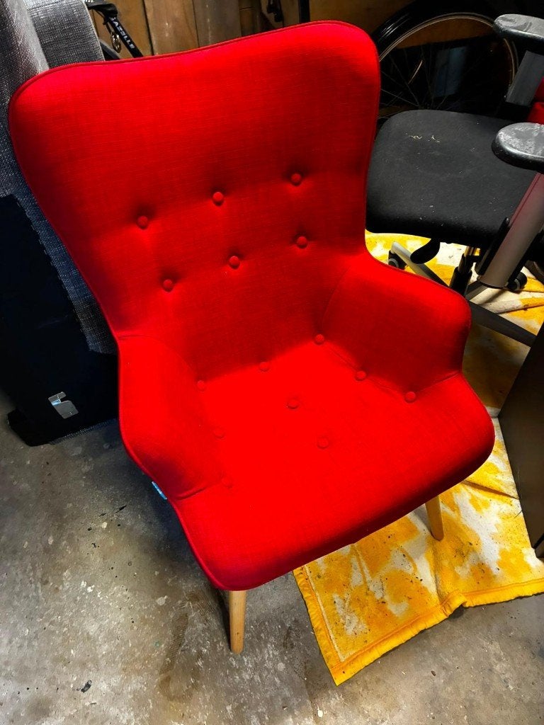 Dyyk fauteuil rood - zo goed als nieuw, Ophalen, Minder dan 50 cm, Minder dan 75 cm, Zo goed als nieuw