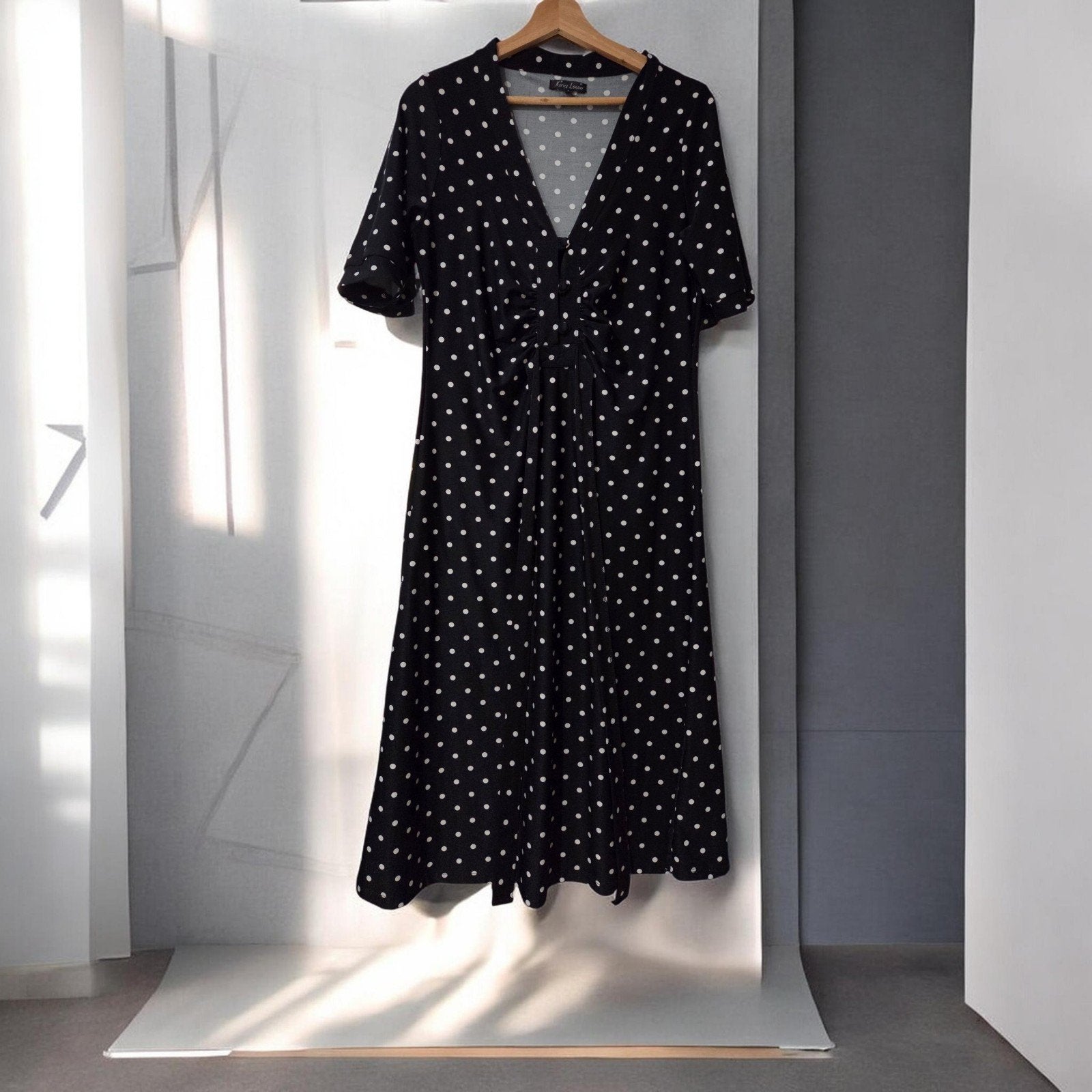 King Louie Polkadot Jurk Maat 40 met Strikdetail, Kleding | Dames, Ophalen of Verzenden