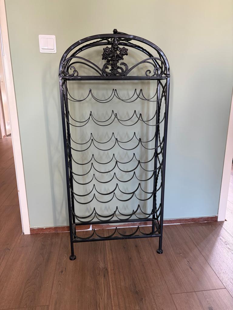 Vintage Wijnrek metaal voor 28 flessen, Huis en Inrichting, Woonaccessoires | Wijnrekken, Ophalen, Zo goed als nieuw, 25 flessen of meer