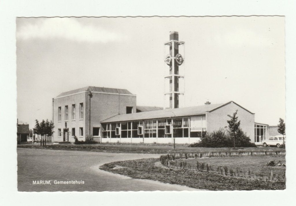 Marum - Gemeentehuis, Ophalen of Verzenden, 1960 tot 1980, Ongelopen, Groningen