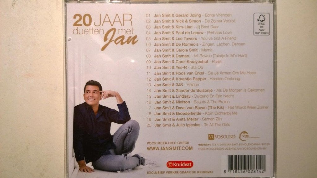 Jan Smit - 20 Jaar Duetten Met Jan, Ophalen of Verzenden, Zo goed als nieuw, Pop, Album