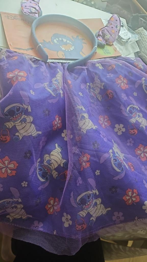 Stitch Halloween rokje en diadeem - Maat 110-116, Kinderen en Baby's, Carnavalskleding en Verkleedspullen, Ophalen of Verzenden