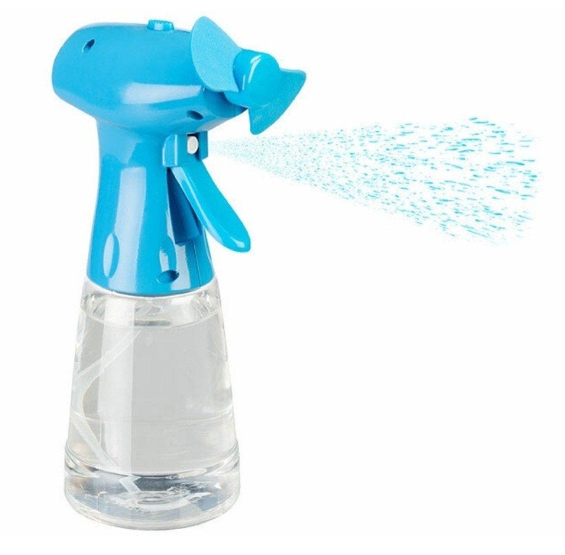 Draagbare ventilator met waterspray - Blauw, Ophalen of Verzenden, Nieuw, Overige