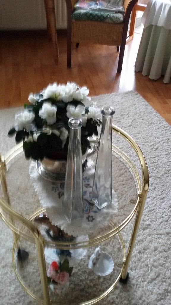 2 vaasjes, Huis en Inrichting, Woonaccessoires | Vazen, Ophalen, Zo goed als nieuw, Glas