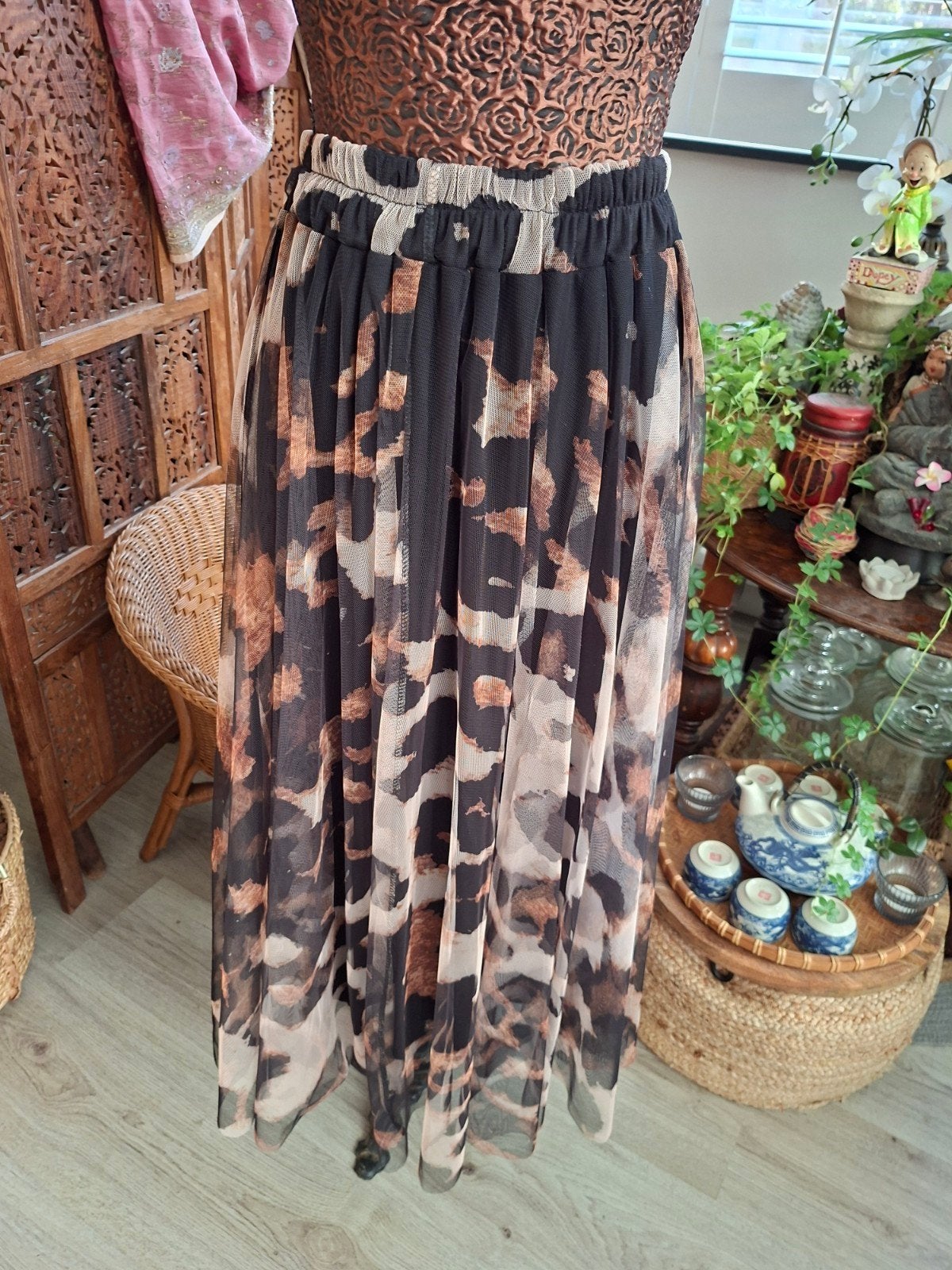 Nieuw+kaartje!Prachtige lange tule rok/Leopardprint/M t/m XL, Overige kleuren, Vera Jo, Maat 46/48 (XL) of groter, Nieuw