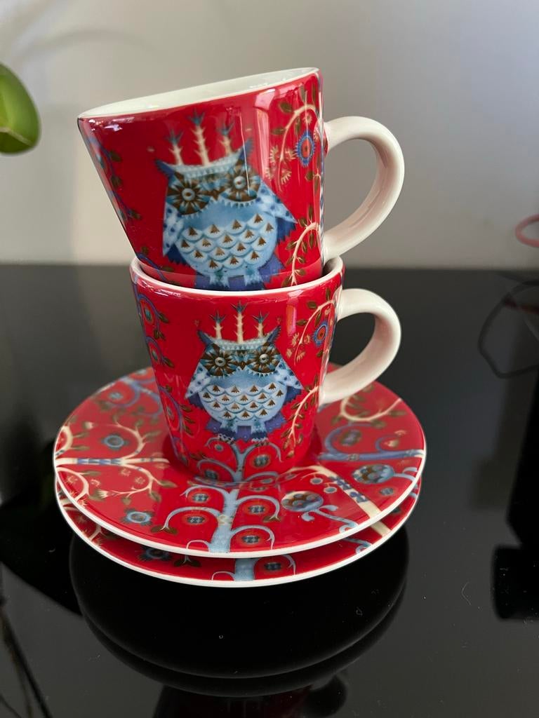 Iittala Taika Espresso Kop en Schotel - Verzamelitem, Huis en Inrichting, Keuken | Servies, Ophalen of Verzenden, Zo goed als nieuw