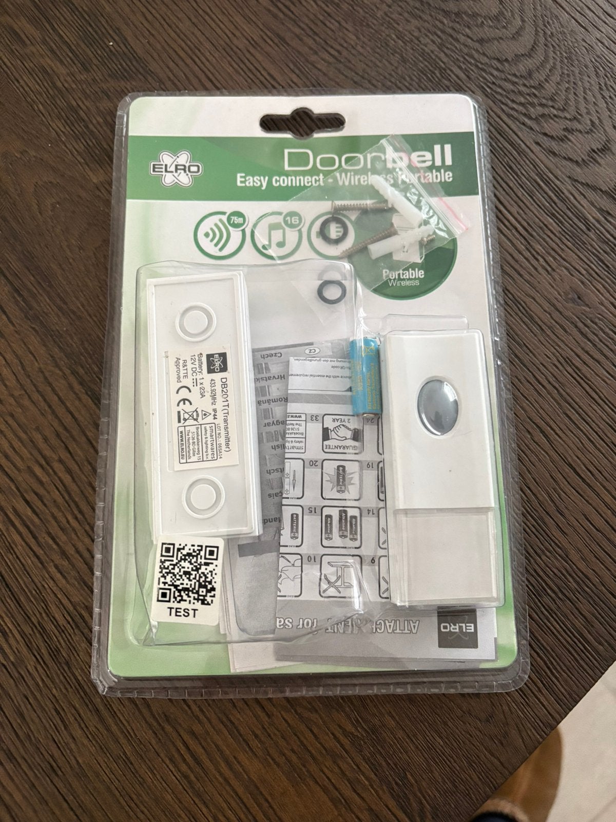 Nieuwe Elro Draadloze Deurbel - Easy Connect Portable, Ophalen of Verzenden, Nieuw, Draadloos