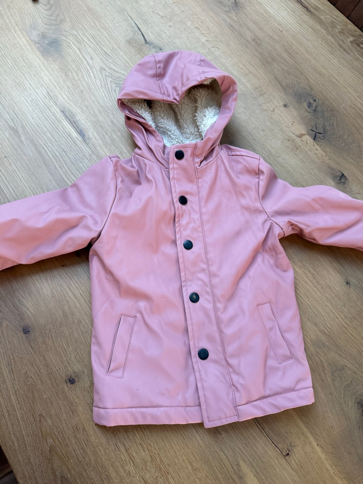 Roze regenjas met teddy voering - HEMA (maat 86/92), Ophalen of Verzenden, Zo goed als nieuw, Meisje