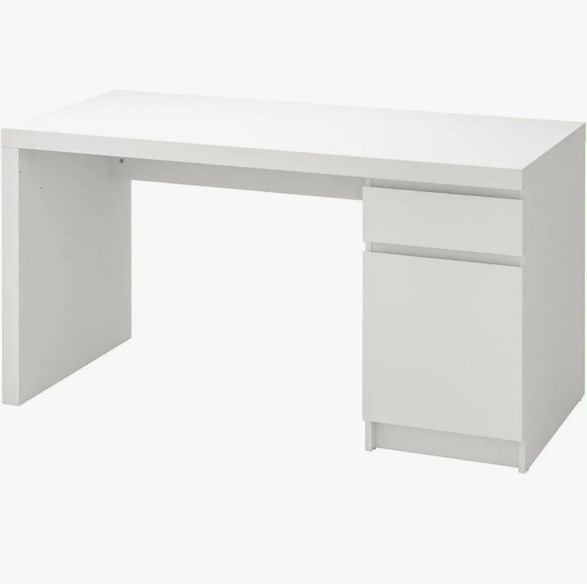 IKEA Malm bureau wit 140x65 cm met lades, Huis en Inrichting, Bureaus, Ophalen, Met lades, Zo goed als nieuw, IKEA