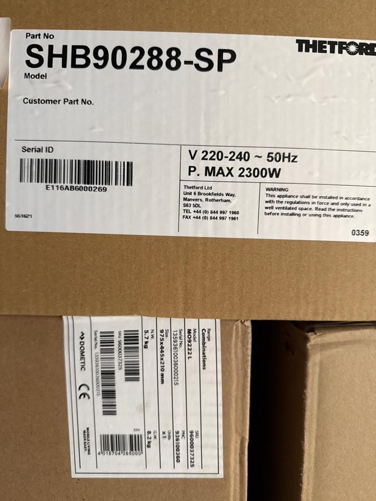 Thetford topline 902 kookplaat OP=OP, Ophalen, Nieuw